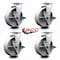 Service Caster 6 Inch Semi Steel Cast Iron Swivel Caster Set with Roller Bearings and Brakes SCC-20S620-SSR-TLB-4 - alternate 5